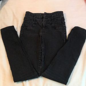 black high waisted jeans.